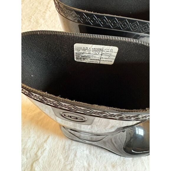 Ugg Black Rain Boots Size 13C - Picture 5 of 7